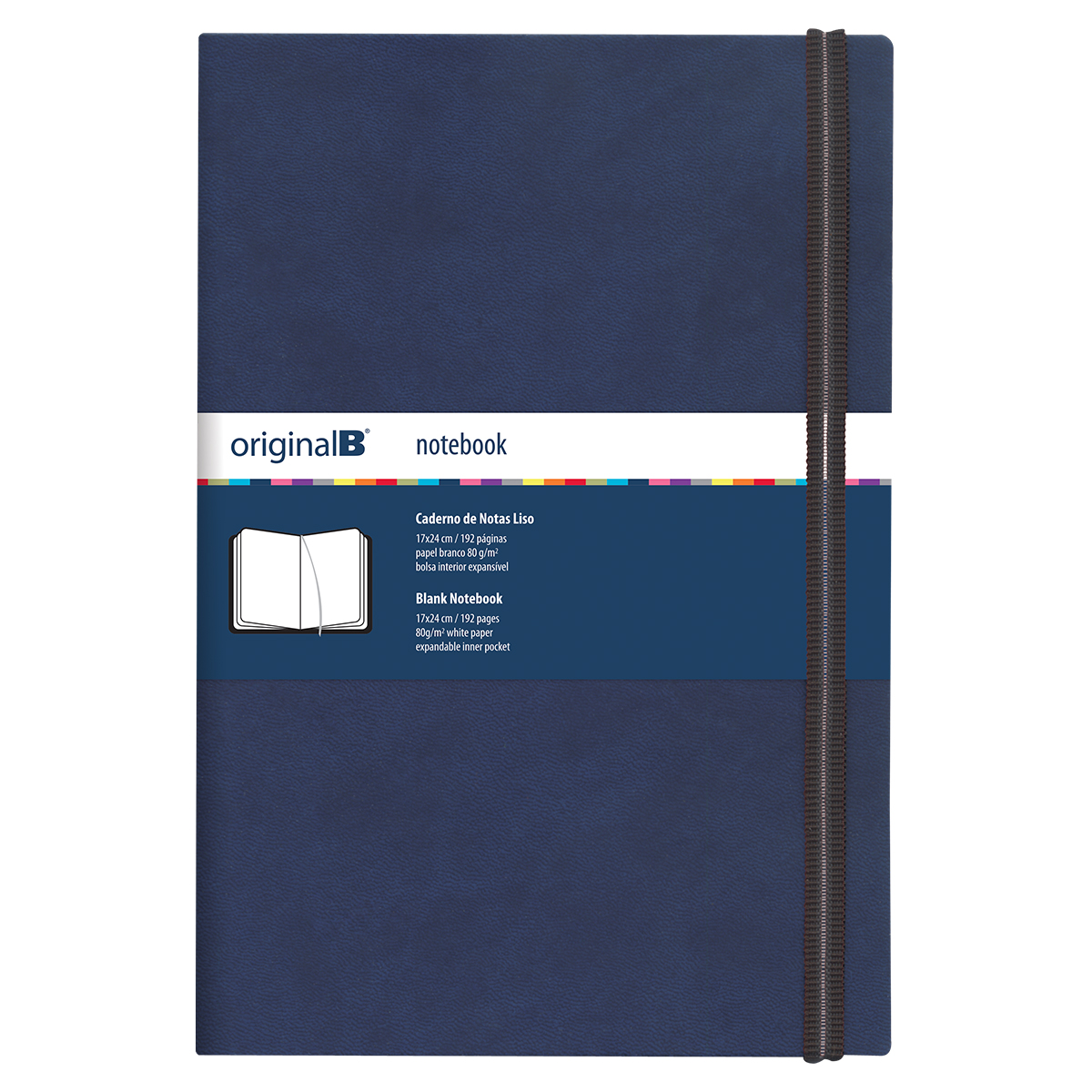 ORIGINALB-Bloco liso (17,2*24cm)192pg-Papel branco de 80g-el