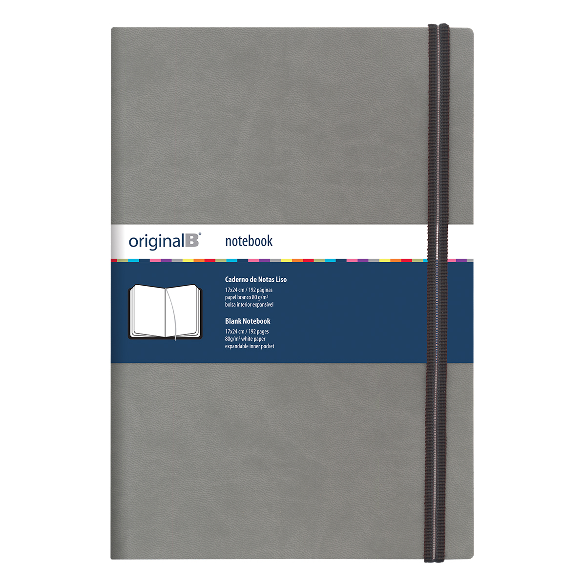 ORIGINALB-Bloco liso (17,2*24cm)192pg-Papel branco de 80g-el