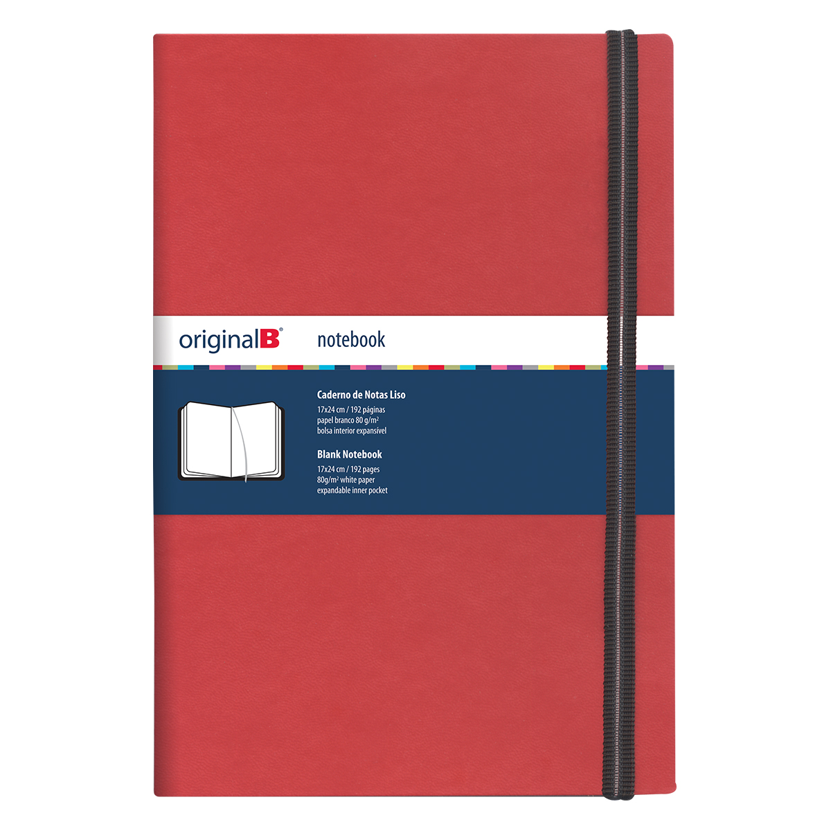 ORIGINALB-Bloco liso (17,2*24cm)192pg-Papel branco de 80g-el