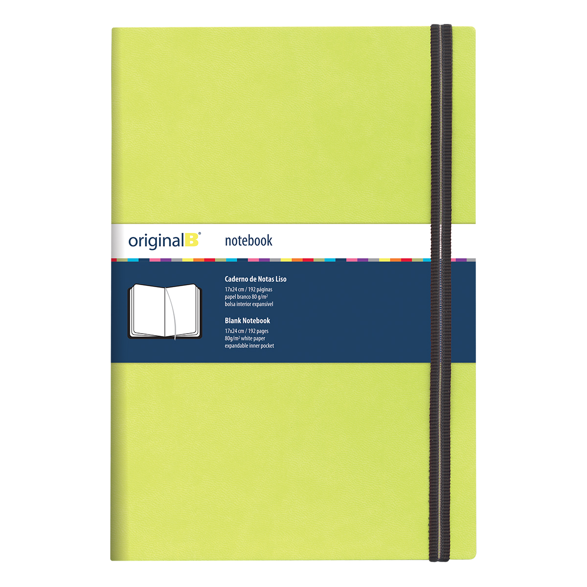 ORIGINALB-Bloco liso (17,2*24cm)192pg-Papel branco de 80g-el